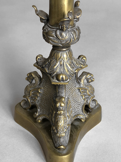 Imagen de Candeleros Franceses época Napoleón III en bronce cincelado