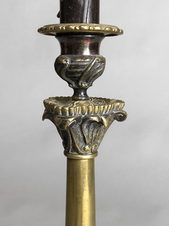 Candeleros Franceses época Napoleón III en bronce cincelado