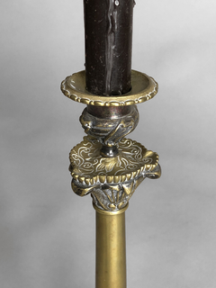 Candeleros Franceses época Napoleón III en bronce cincelado - comprar online