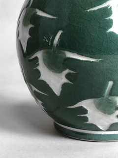 Vaso porcelana China color verde y blanco - comprar online