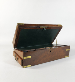Caja Escribania Inglesa madera y bronce - comprar online