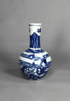 Vaso de porcelana China azul y blanco