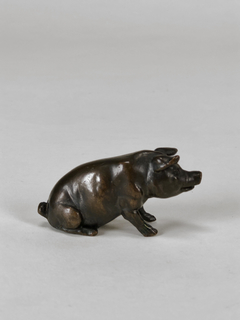 Escultura Pig en bronce empavonado - comprar online