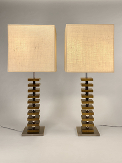 Lámpara diseño madera, niquel  y acero. - comprar online