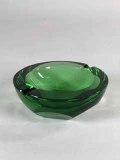 Cenicero  en vidrio verde