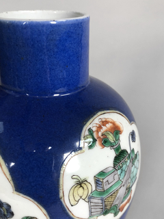 Vaso porcelana China bleu de chine con reserva - tienda online