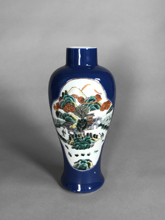 Vaso porcelana China bleu de chine con reserva - comprar online