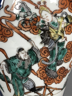 Vaso Bleu de Chine con escenas costumbristas en reserva. Siglo XIX - tienda online