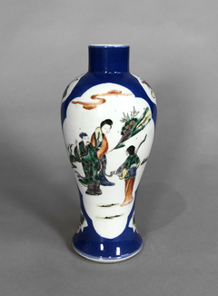 Vaso porcelana China bleu de chine con reserva en internet