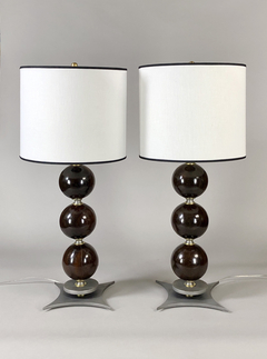 Lámparas de diseño con bochas antiguas y hierro