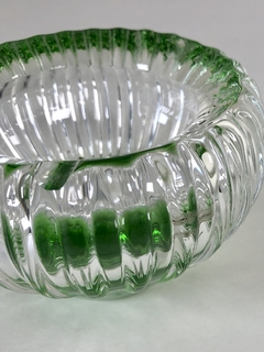Cenicero en cristal transparente y verde - comprar online