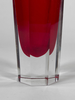 Florero en cristal rubí y transparente - comprar online