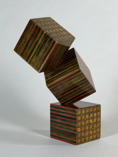 Escultura cubos en madera - tienda online
