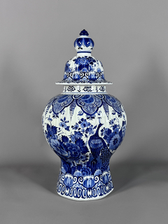 Potiche porcelana Holandesa Delft, Siglo XIX