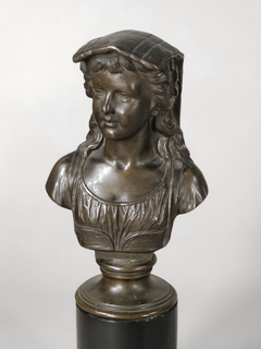 Bustos en bronce cincelado con pedestal - Mayflower