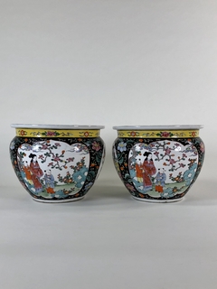 Cachepots porcelana china Famille Noire - comprar online