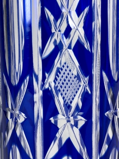 Vaso cristal azul y transparente - comprar online
