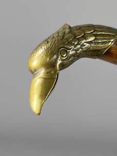 Bastón en caña de bamboo con empuñadura cabeza de águila en bronce - tienda online