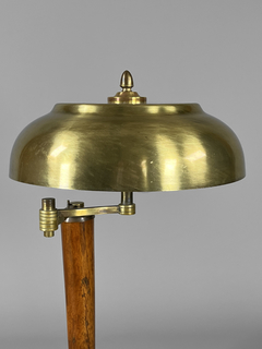 Lámpara alemana mid century en bronce y madera - comprar online
