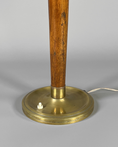 Lámpara alemana mid century en bronce y madera en internet