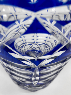 Vaso en cristal ransparente y azul - Mayflower
