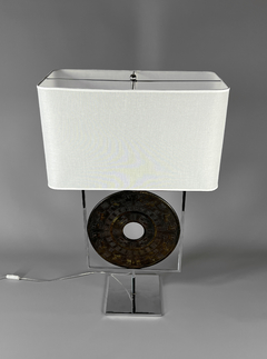 Lámpara de diseño en cromo y piedra dura - comprar online
