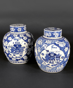 Potiches chinos porcelana azul y blanca - comprar online