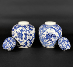 Potiches chinos porcelana azul y blanca - tienda online