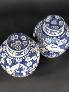 Imagen de Potiches chinos porcelana azul y blanca