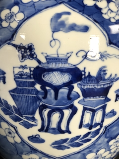 Potiches chinos porcelana azul y blanca
