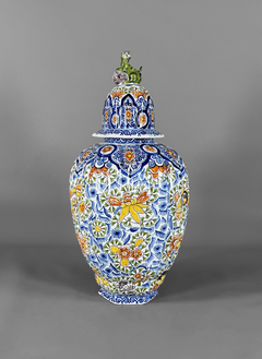 Potiche Holandes en porcelana Delft , Siglo XX