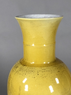 Vaso de porcelana amarilla Siglo XIX - Mayflower