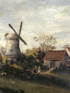 Pintura al oleo con paisaje de molinos - Mayflower