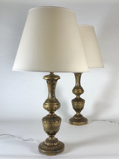 Lámparas balaustre en madera dorada - tienda online
