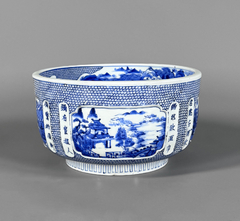 Bowl Chino en porcelana blue & white Siglo XIX