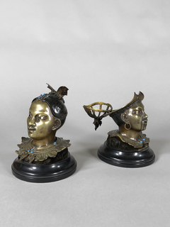 Tinteros guerreros tibetanos en bronce - Mayflower