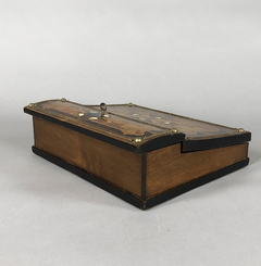 Caja Escribanía de madera con marqueterie, aplicaciones de LapisLazuli y bronce - Mayflower