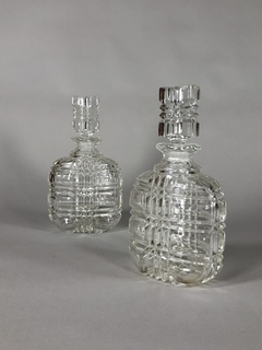 Botellones de vidrio facetado con tapa - comprar online