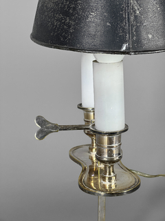 Lámpara bouillotte plateada con pantalla oval - Mayflower