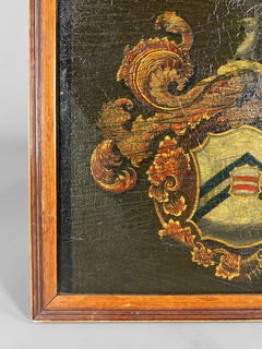 Oleo sobre tabla Inglés, escudo de la compañia de cocheros de la reina, Inglaterra. en internet