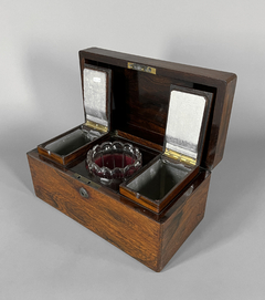 Caja Tea Caddy Inglesa época Jorge IV en rosewood. Circa 1850 - tienda online