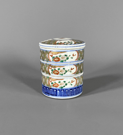 Caja de porcelana China con divisiones y tapa