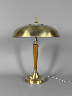Lámpara Alemana mid century en bronce y madera - comprar online