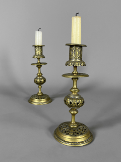 Candeleros Rococo en bronce cincelado - comprar online