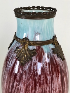 Jarrón porcelana Belga con bronce Ormolu - comprar online