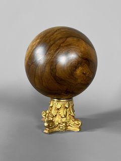 Esfera en madera de olivo y bronce - tienda online
