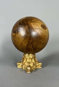 Esfera en madera de olivo y bronce - comprar online