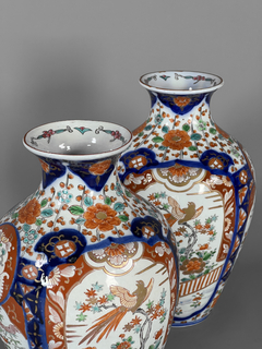 Vasos en porcelana Samson con motivos florales y aves - Mayflower