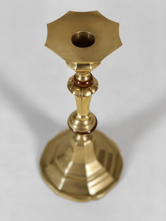 Candelero bronce con aros de madera - comprar online