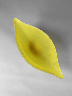 Imagen de Centro de cristal amarillo, forma naveta